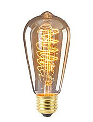 cheap -1pc 40 W E26 / E27 ST64 Warm White 2200-2700 k Retro / Dimmable / Decorative Incandescent Vintage Edison Light Bulb 220-240 V