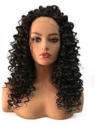 cheap -Synthetic Lace Front Wig Curly Middle Part Lace Front Wig Long Dark Brown Synthetic Hair Women&#039;s Heat Resistant African American Wig Black StrongBeauty