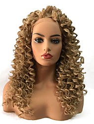 cheap -Synthetic Lace Front Wig Curly Middle Part Lace Front Wig Long Strawberry Blonde / Light Blonde Synthetic Hair Women&#039;s Heat Resistant African American Wig Blonde StrongBeauty