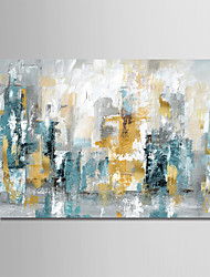 cheap -Large Size Oil Painting 100% Handmade Hand Painted Wall Art On Canvas Golden Blue Abstract Urban Landscape Skyline Home Decoration Decor Rolled Canvas No Frame Unstretched