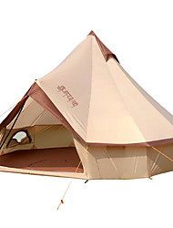cheap -8 person Bell Tent Glamping Tent Outdoor Windproof Rain Waterproof Professional Single Layered Camping Tent &gt;3000 mm for Camping / Hiking / Caving Traveling Polyester 400*400*250 cm