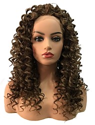 cheap -Synthetic Lace Front Wig Curly Middle Part Lace Front Wig Long Medium Golden Brown Synthetic Hair Women&#039;s Heat Resistant African American Wig Brown StrongBeauty