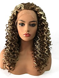 cheap -Synthetic Lace Front Wig Curly Middle Part Lace Front Wig Long Light golden Synthetic Hair Women&#039;s Heat Resistant Highlighted / Balayage Hair African American Wig Light Brown StrongBeauty