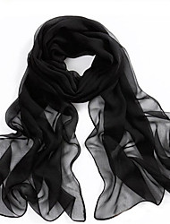 cheap -Women&#039;s Chiffon Scarf Party Evening Street Dailywear Wine Black Pink Scarf Pure Color / Basic / Winter / Spring / Summer / Vintage