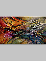 cheap -Oil Painting Hand Painted - Abstract Modern Stretched Canvas