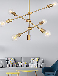 cheap -Modern Electroplated Pendant Lights With 6-Lights Fixture Flush Mount Living Room Dining Room Bedroom Chandelier