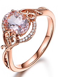 cheap -Band Ring Engagement Ring For Women&#039;s Synthetic Diamond Party Wedding Masquerade Copper Rose Gold Plated Metal Solitaire Round Cut Halo Ball