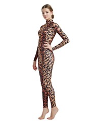 cheap -Patterned Zentai Suits Cosplay Costume Catsuit Animal Cosplay Adults&#039; Spandex Lycra Cosplay Costumes Sex Women&#039;s Leopard Animal Fur Pattern Halloween Carnival Masquerade / Skin Suit / High Elasticity