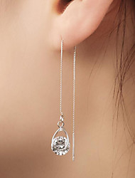 cheap -1 Pair Drop Earrings Dangle Earrings For Women&#039;s Crystal Wedding Party / Evening Gift Alloy Long Round Cut Drop