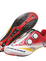 cheap -SIDEBIKE Adults&#039; Road Bike Shoes Carbon Fiber Cushioning Cycling Red / White Men&#039;s Cycling Shoes
