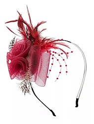 cheap -Feathers / Net Headbands / Flowers with Feather / Lace Side 1pc Wedding / Special Occasion / Horse Race Headpiece