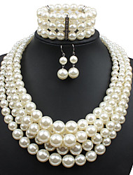cheap -1 set Jewelry Set Drop Earrings For Women&#039;s Pearl Casual Evening Party Imitation Pearl Layered / Pearl Strands / Pearl Necklace