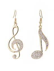cheap -Women&#039;s Cubic Zirconia Mismatch Earrings Hanging Earrings Mismatched Pave Music Music Notes Ladies Simple Elegant Casual / Sporty French Blinging Earrings Jewelry Silver / Gold / Rose For Carnival