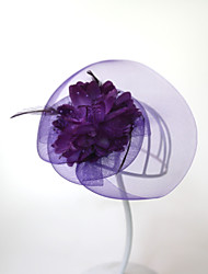 cheap -Feathers / Net / Fabrics Flowers / Headwear / Headpiece with Cap / Floral 1pc Wedding / Special Occasion / Ladies Day Headpiece