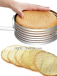 cheap -Layer Cake Cutter Slicer Mousse Mould 8 inch Stainless Steel Round Bread Cake Adjustable Slicer Cutter Mold DIY Baking Cake Tools Kit Set
