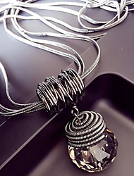 cheap -1pc Pendant Necklace Long Necklace For Women&#039;s Crystal Club Bar Alloy Link / Chain Wire Wrap
