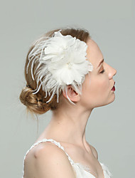 cheap -Feathers Fascinators with Feather / Pure Color 1pc Wedding / Special Occasion / Horse Race Headpiece