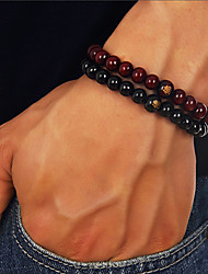 cheap -Men&#039;s Bead Bracelet Beads Buddha Chakra Simple Casual / Sporty equilibrio Wooden Bracelet Jewelry Red / Black / Brown 2 For Street Daily Going out
