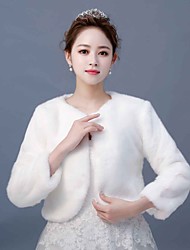 cheap -Long Sleeve Coats / Jackets Faux Fur Wedding / Party / Evening Women&#039;s Wrap With Splicing