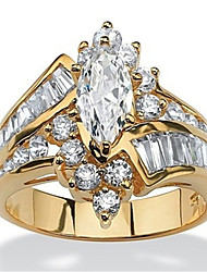 cheap -1pc Band Ring Ring For Women&#039;s Cubic Zirconia Party Wedding Gift Resin Copper Rhinestone Layered Stylish Marquise Cut Crown