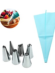 cheap -Backing Tool Set of 6 Stainless Steel Nozzle Kitchen Accessories Icing Piping Cream Pastry Bag DIY Cake Decorating Tips Set