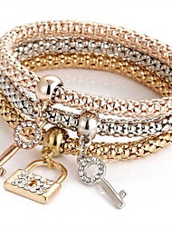 cheap -3pcs Women&#039;s Pendant Bracelet Layered Friendship Ladies Italian Sweet Rhinestone Bracelet Jewelry Rose Gold For Ceremony Evening Party