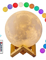 cheap -Moon Lamp 4.8 INCH 16 Colors LED Night Light 3D Printing Moon Light with Stand &amp; Remote/Touch Control and USB Rechargeable for Kids Friends Lover Birthday Gifts