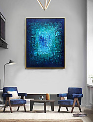 cheap -Oil Painting Handmade Hand Painted Wall Art Blue Abstract Home Decoration Décor Stretched Frame Ready to Hang