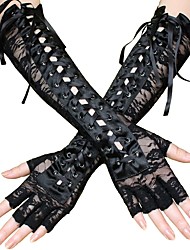 cheap -Plague Doctor Roaring 20s Punk &amp; Gothic 17th Century Gloves Women&#039;s Lace Costume Head Jewelry Black Vintage Cosplay