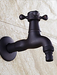cheap -Outdoor Faucet,Industrial Style Single Handle Indoor/Outdoor Faucet, Black Wall Installation One Hole Standard Spout,/Vintage Style Brass COD Bathroom Sink Faucet with Cold Water Only