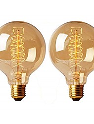 cheap -2pcs 40 W E26 / E27 G95 Warm White 2200-2700 k Retro / Dimmable / Decorative Incandescent Vintage Edison Light Bulb 220-240 V