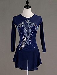 cheap -Figure Skating Dress Crystals / Rhinestones Women&#039;s Girls&#039; Training Long Sleeve High Chinlon Tulle