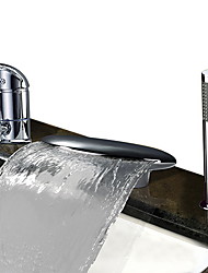 cheap -Stainless Steel Bathtub Faucet,Roman Tub Contemporary Chrome Single Handle Three Holes Bath Shower Mixer Taps with Hot and Cold Switch and Ceramic Valve