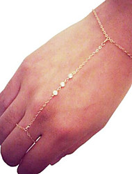 cheap -Women&#039;s Clear Cubic Zirconia Chain Bracelet Link / Chain Stylish Simple Imitation Diamond Bracelet Jewelry Gold For Holiday Festival