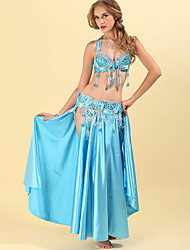 cheap -Belly Dance Skirt Crystals / Rhinestones Women&#039;s Training Performance Sleeveless Dropped Polyester
