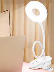 cheap -LED Ring Clip On Book Reading Bed Light Lamp Rechargeable Portable Reading 2W Adjustable Lightness Flexible 360° USB for Makeup Mirror Computer