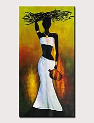 cheap -Oil Painting Hand Painted Vertical Abstract People Modern Rolled Canvas (No Frame)