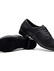 cheap -Men&#039;s Latin Shoes Ballroom Shoes Practice Trainning Dance Shoes Line Dance Training Performance Practice Oxford Thick Heel Black Lace Up Sandals