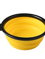 cheap -Rodents Dog Rabbits Feeders 0.38 L Silica Gel ABS+PC Portable Washable Folding Solid Colored Purple Yellow Red Bowls &amp; Feeding