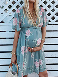 blue chiffon maternity dress