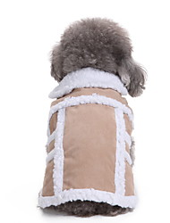 cheap -Dog Coat Jacket Puppy Clothes Solid Colored Casual / Daily Warm Ups Outdoor Winter Dog Clothes Puppy Clothes Dog Outfits Khaki Coffee Costume for Girl and Boy Dog Terylene XS S M L XL