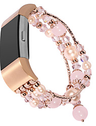 voordelige -1 pcs Slimme horlogeband voor Fitbit Opladen 3 / Opladen 3 SE / Opladen 4 Fitbit Charge 2 Fitbit opladen 3 Beaded Smartwatch Band sieraden armband Vervanging Polsbandje