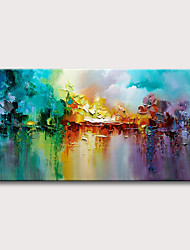 cheap -Large Size Oil Painting 100% Handmade Hand Painted Wall Art On Canvas Colorful Lake Abstract Blooming Fireworks Home Decoration Decor Rolled Canvas No Frame Unstretched