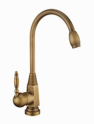 cheap -Bathroom Sink Faucet - FaucetSet / Widespread Antique Brass Centerset Single Handle One HoleBath Taps