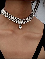 cheap -Choker Necklace Pendant Necklace For Women&#039;s Crystal AAA Cubic Zirconia Wedding Daily Masquerade Synthetic Gemstones Pearl Crystal Drop Silver / Tattoo Choker Necklace / Imitation Diamond