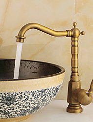 cheap -Kitchen faucet - Single Handle One Hole Antique Copper Standard Spout Centerset Contemporary / Antique Kitchen Taps