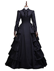 cheap -Princess Maria Antonietta Floral Style Rococo Victorian Renaissance Cocktail Dress Dress Party Costume Masquerade Prom Dress Women&#039;s Lace Costume Black Vintage Cosplay Christmas Halloween Party