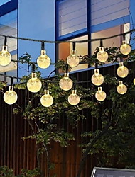 cheap -LED Solar String Lights Outdoor Set Outdoor Wedding Decor Mounting Bracket Set Waterproof Warm White Solar Decorating Light Crystal Clear Ball LED String Lights 5 to 50 Meters
