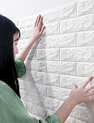 cheap -DIY 3D Brick Wall Panels PE Foam Panel Large Wall Decor,Stick Wallpaper Self Adhesive 3D Textured Wallpanel for Kids Kitchen Living Room Bedroom 60*30cm