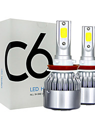 cheap -2pcs C6 COB LED 12V 24V 36W 4000LM 6000K H4 H1 H3 Turbo LED Car Headlight H7 H8 H9 H11 880/881 H27 HB3 HB4 9007 Led Fog Light Bulb